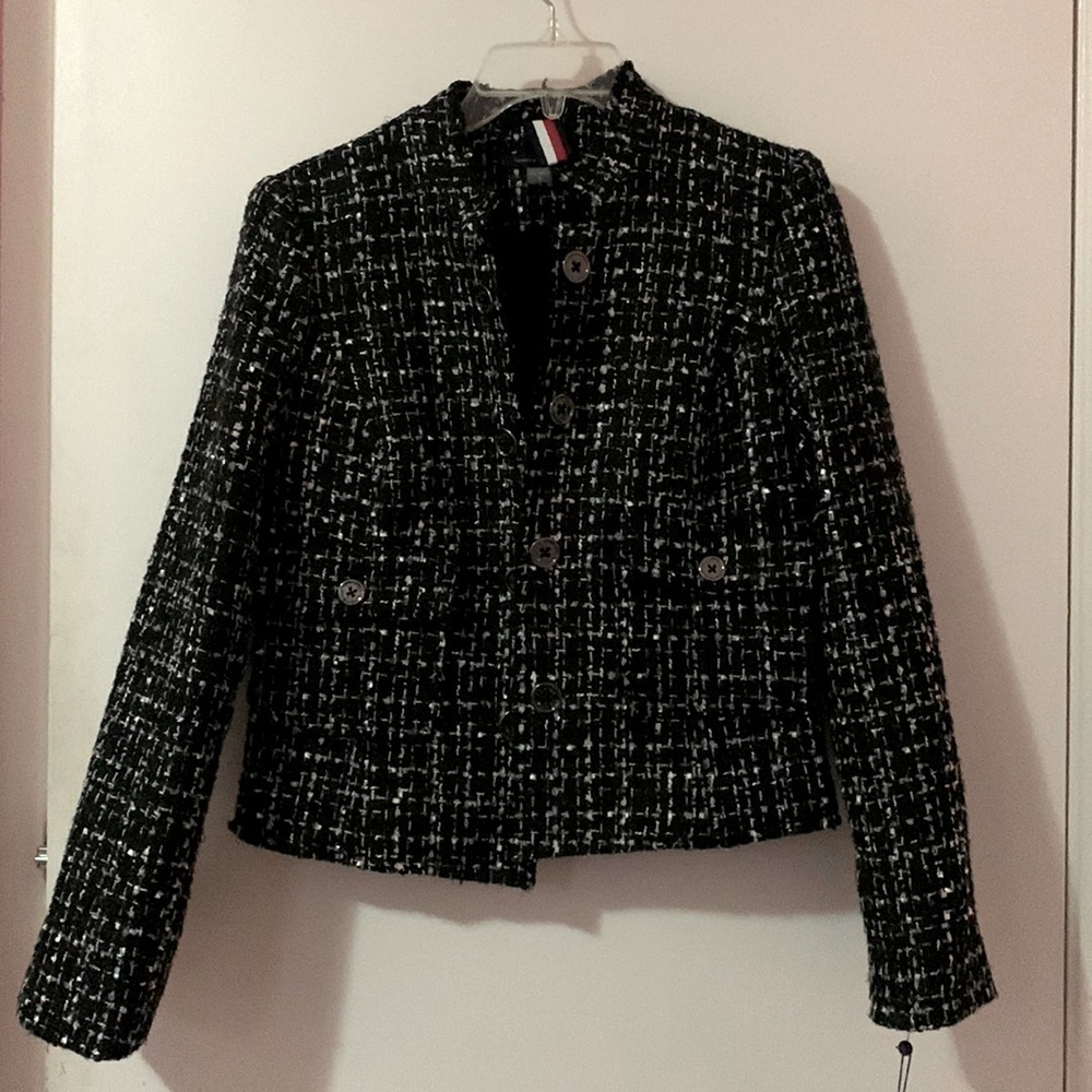 Tommy Hilfiger Tweed coat/jacket. Blue, black and white. NWT